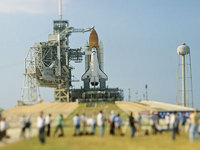 Space shuttle Atlantis was poised for its final mission in May as photographers jostled for position.