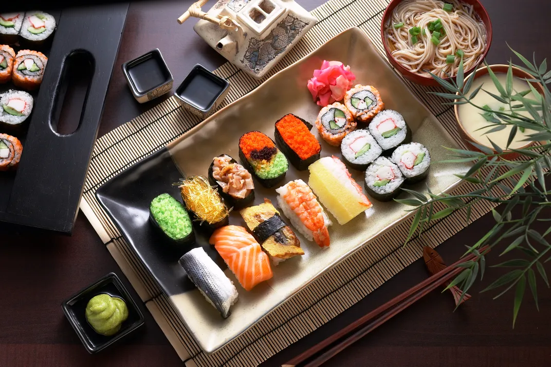 Traditional sushi platter
