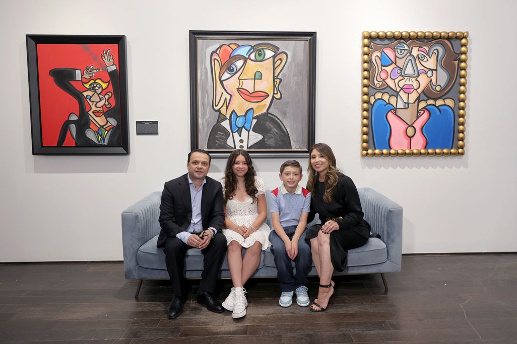 Young artist Andres Valencia and his family