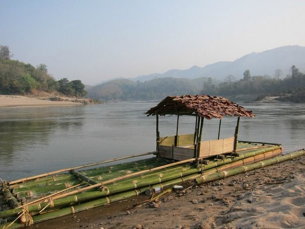 A ceremonial boat on the Salween River.