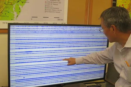 Seismologist Won-Young Kim examines signals from a network of seismometers monitoring for earthquakes in New York, New Jersey and New England.