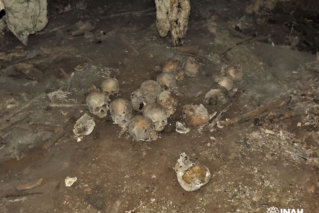 Skulls found in a cave in Mexico in 2012