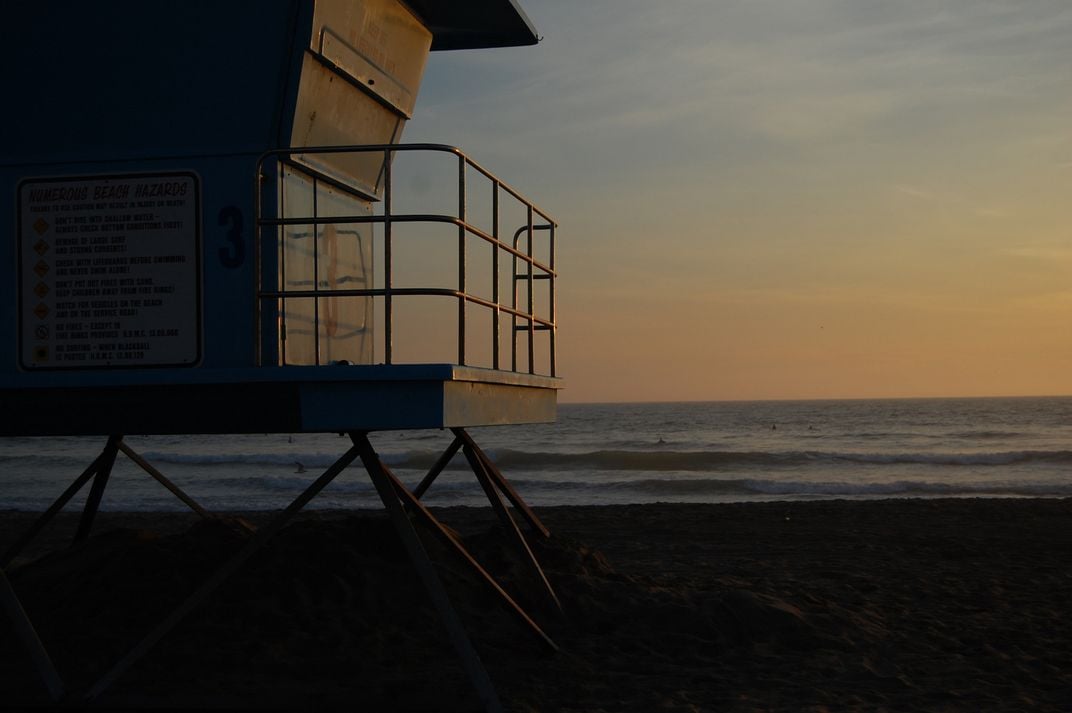 Unattended lifeguard station in California