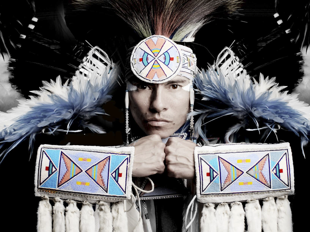 Lyricist, musician, and dancer Christian Parrish Takes The Gun, aka Supaman. (Matika WIlbur)