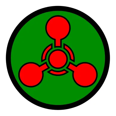 The symbol for chemical weapons