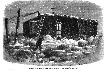 A group from the United States’ first national weather service, headed by astronomer Cleveland Abbe, trekked up to the Army Signal Station on Pikes Peak in Colorado (seen here on a snowier day) and endured challenging conditions to view the 1878 eclipse. 