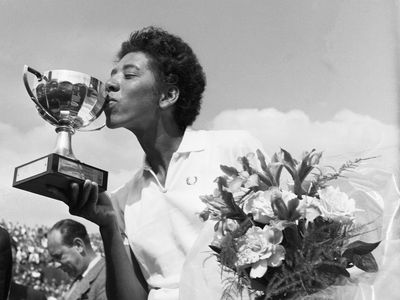 Althea Gibson photographed after winning the French International Tennis Championships in Paris.
