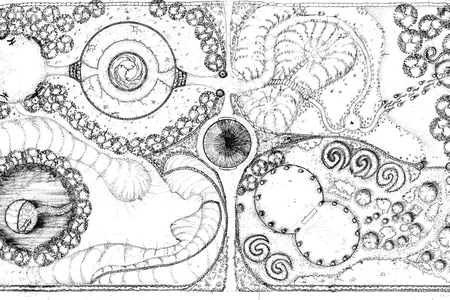 A diagram of Reynolds's gardens