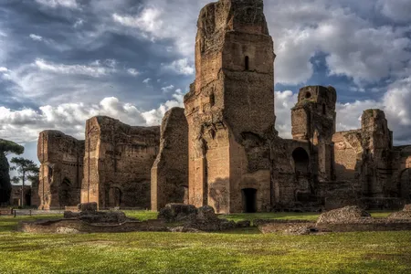 Built in the third-century, the large Roman baths complex also featured open-air swimming pools, as well as a temple, garden and library.