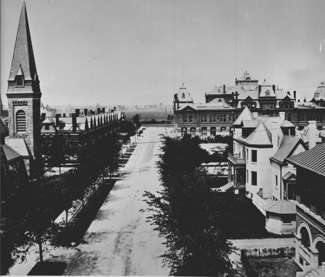 Street view of historic Pullman village