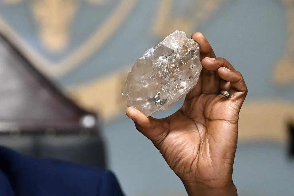 holding the diamond
