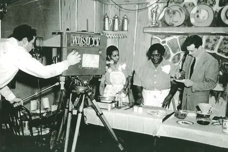 Cookbook author Lena Richard (above with her daughter and sous chef Marie Rhodes) was the star of a 1949 popular 30-minute cooking show, airing on New Orleans' WDSU-TV. 