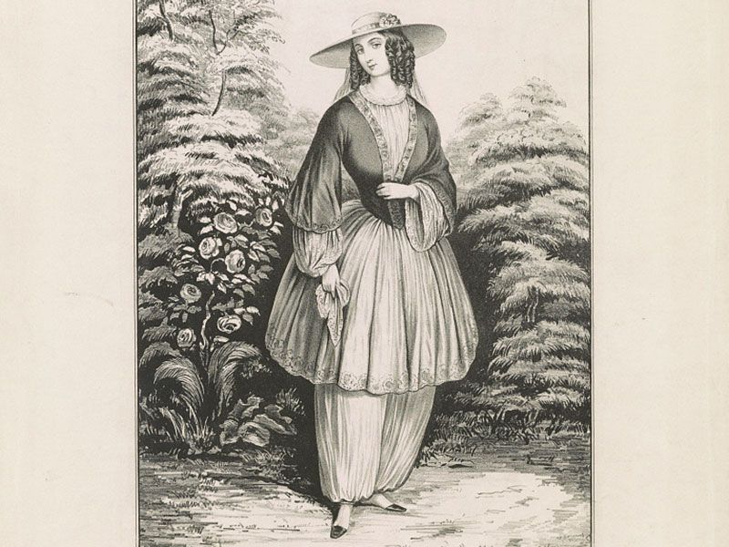 May 27, 1818: Amelia Bloomer Was Born and Popularized Women Wearing Pants  Under Their Skirts - Lifetime