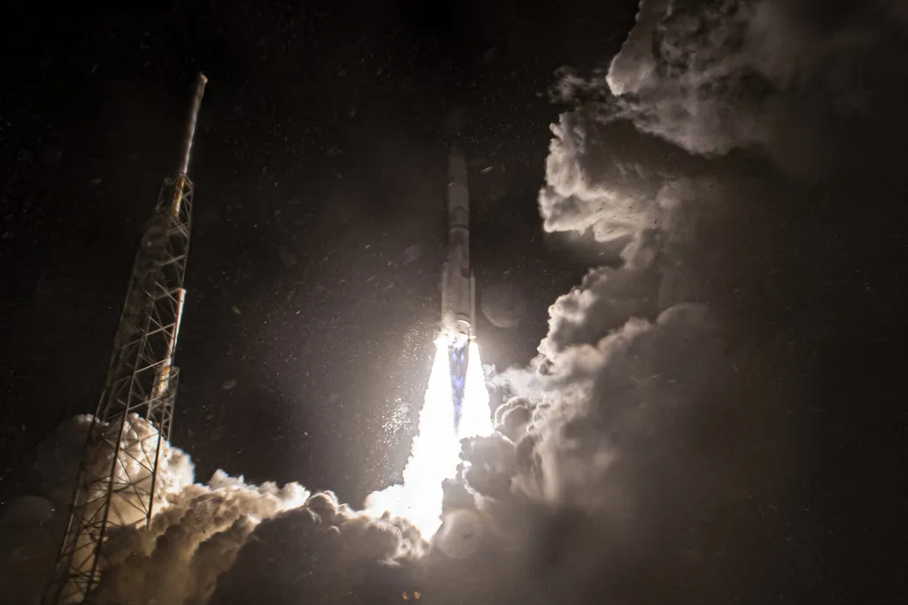 a rocket launching in the dark