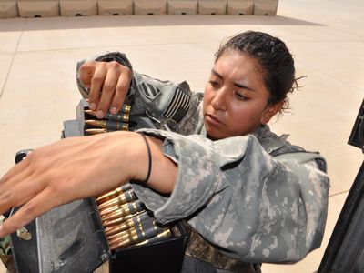 Spc. Crisma Albarran volunteered for the U.S. Army. In the future, other women could be required to serve. 