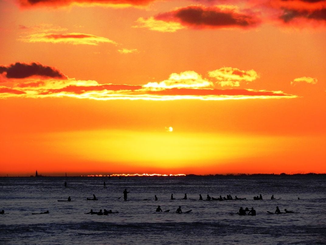 watching beautiful sunset at the Waikiki beach in Honolulu,Hawaii |  Smithsonian Photo Contest | Smithsonian Magazine