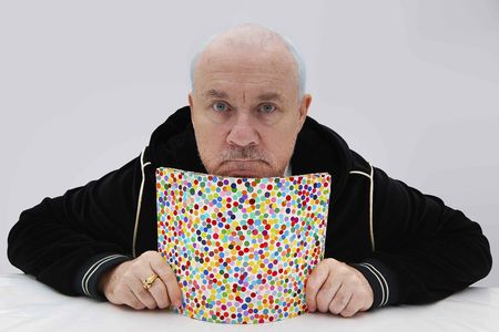 Damien Hirst with pieces from &ldquo;The Currency&rdquo;