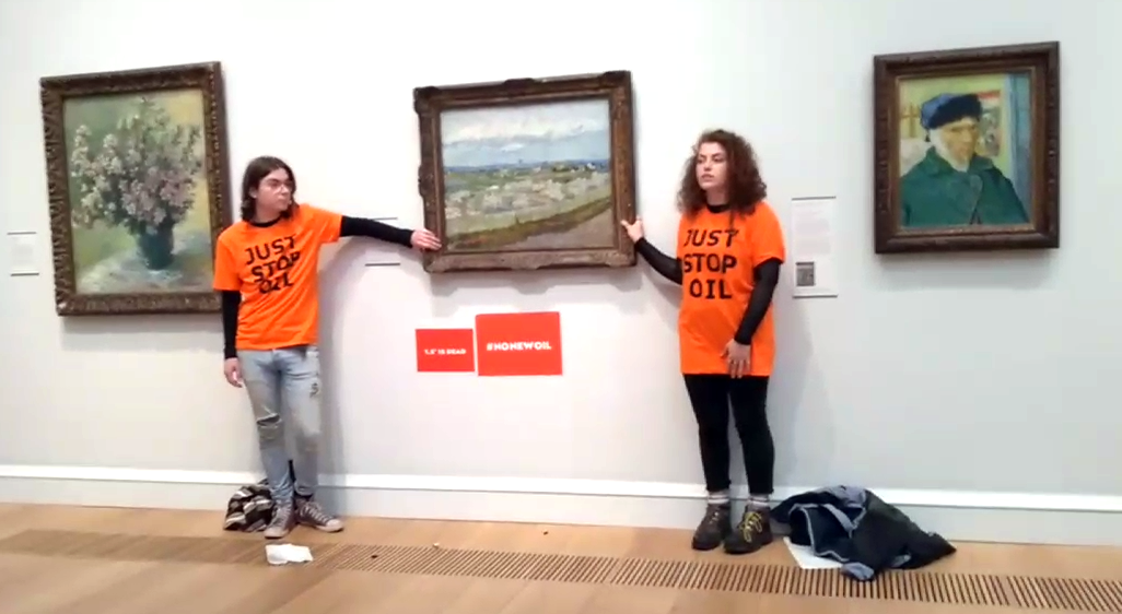 Just Stop Oil group protested politicians' inaction on the climate crisis at London's The Courtauld Gallery this week by glueing themselves to a Van Gogh painting.