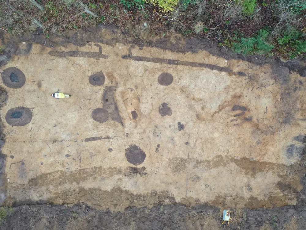 Overhead view of remnants of Viking hall