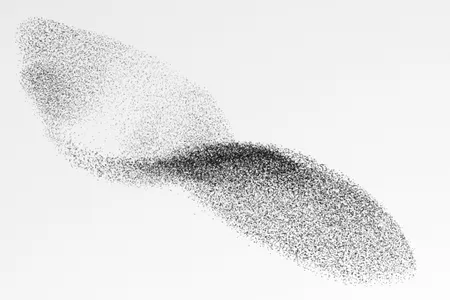 A dense flock of starlings in the sky above Rome. 