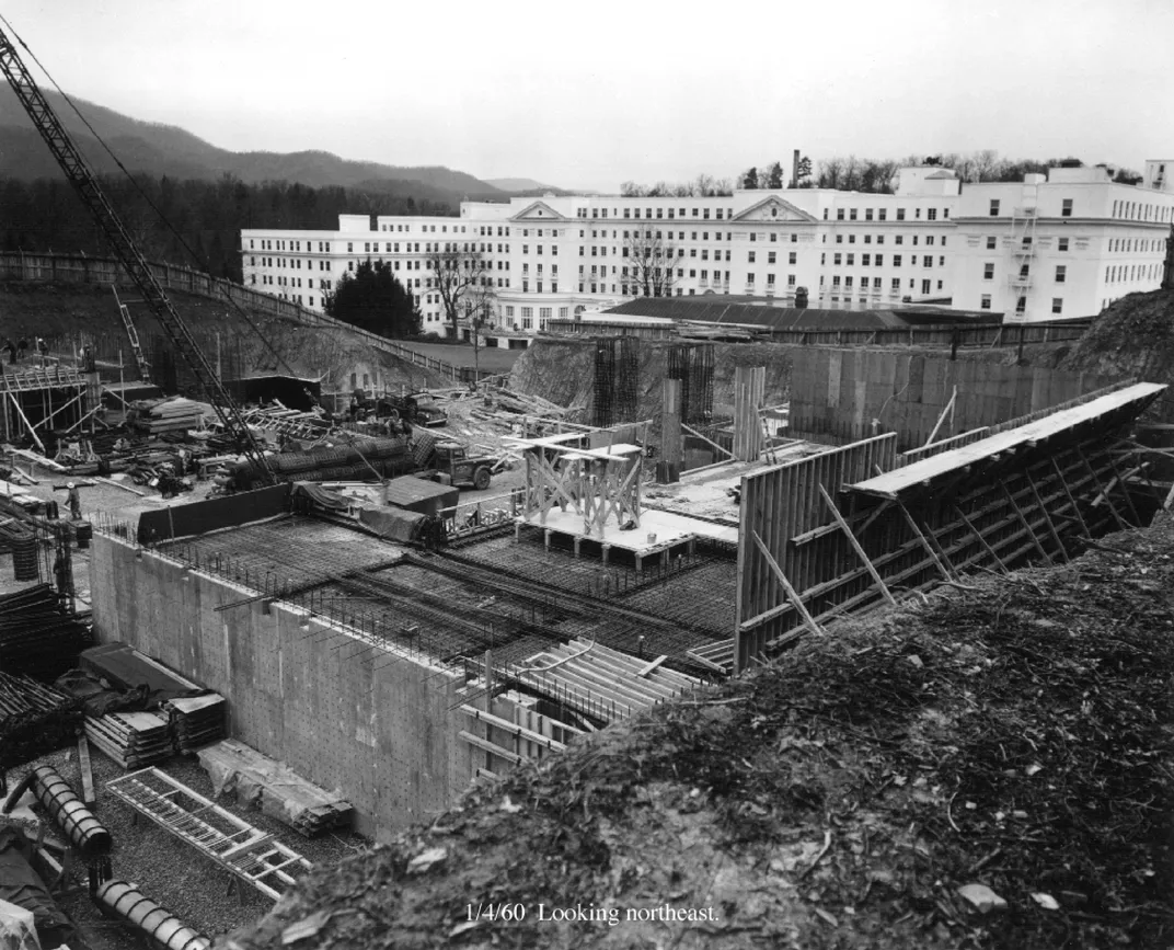 View of the bunker under construction in January 1960