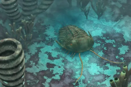 An artist's rendition of the Cambrian seafloor