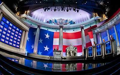 "Jeopardy's" Power Players Week is filmed at Constitution Hall in DC.