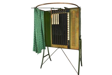 The advantages of gear-and-lever voting machine, c. 1898, over the ballot box were many, including that it kept a running count, thus speeding up the reporting of results.