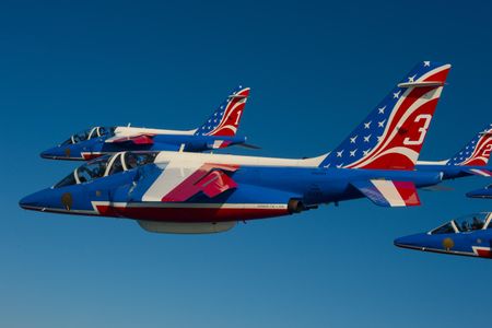 The Patrouille de France team over Melbourne, Florida last weekend.