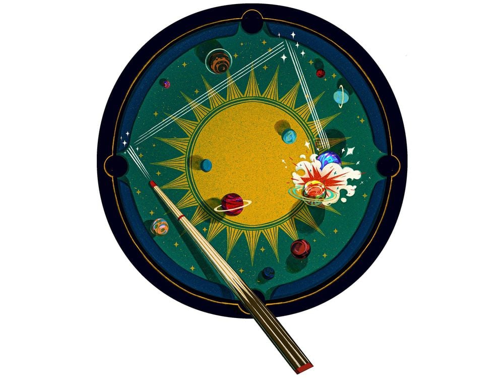 Illustration of sun and planets