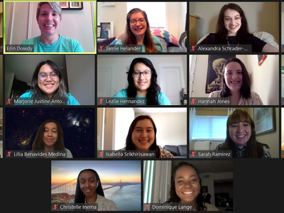Sixteen college students and one Smithsonian staff member meet on Zoom