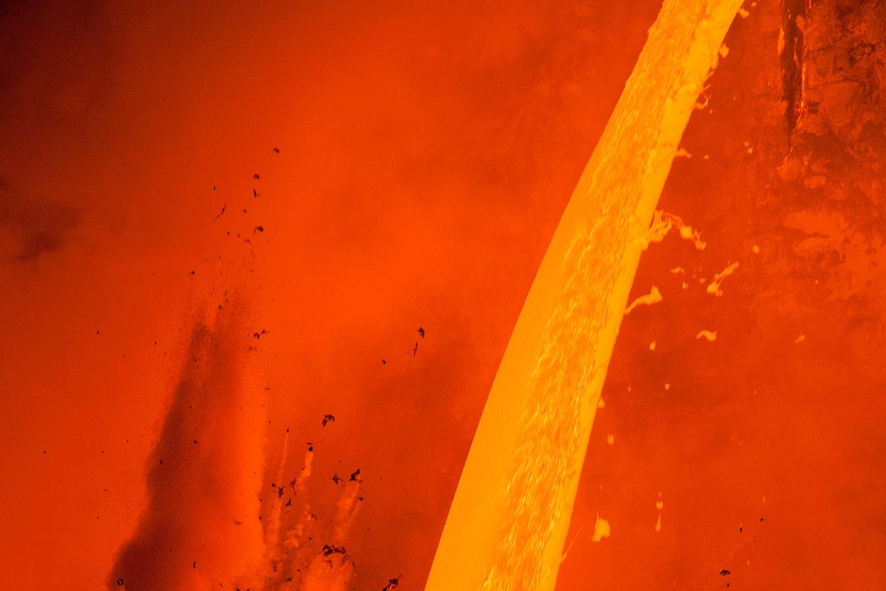 fiery scene of lava