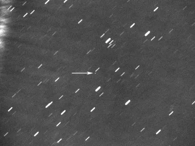 An image of asteroid 2020 AV2, taken on January 8, 2020 by the Elena robotic unit part of the Virtual Telescope Project