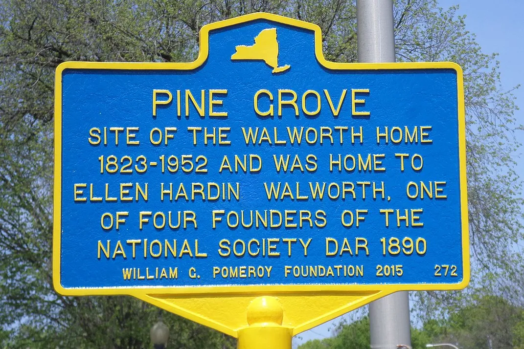 A New York historical marker sponsored by the William G. Pomeroy Foundation