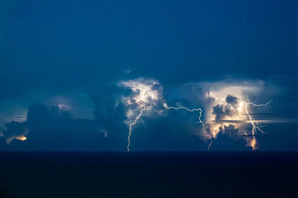 Lightning Over Ocean