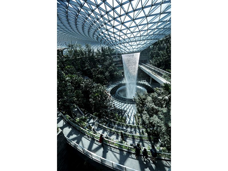 Singapore Airport waterfall