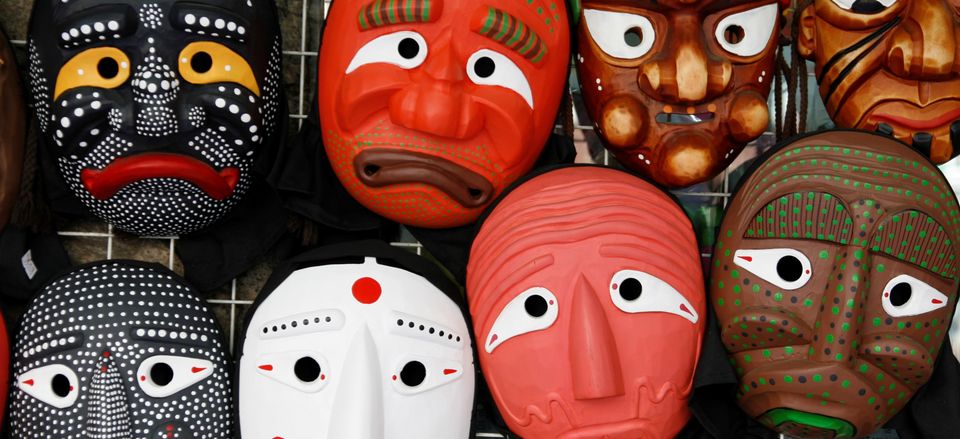  Painted face masks are used in traditional ceremonies and theater 