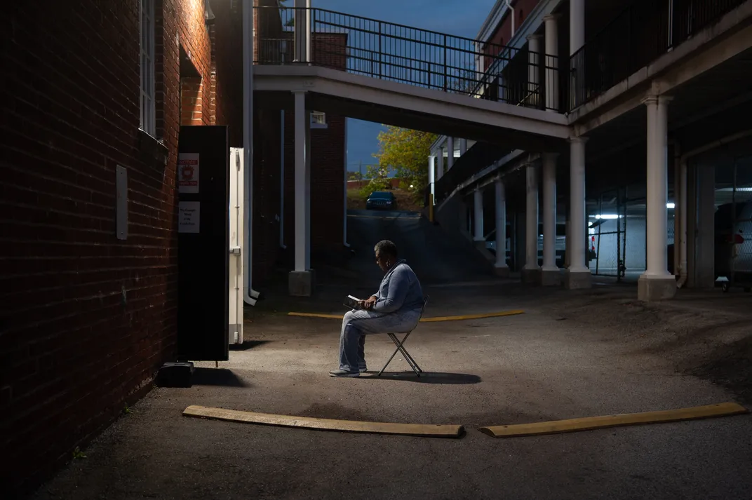 Woman waiting to vote in Atlanta