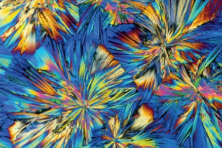 Adrenaline crystals (polarized light micrographs). Adrenaline, also called epinephrine, is normally present in blood in small quantities. It is a hormone produced in the adrenal glands above the kidneys. The glands are controlled by the hypothalamus, the part of the brain responsible for instinct and emotion. In times of stress, more adrenaline is secreted into the bloodstream. It widens the airways of the lungs and constricts small blood vessels. This makes the muscles work harder and produces a "fight or flight" response. Adrenaline used as a drug expands the bronchioles in acute asthma attacks and stimulates the heart in cases of anaphylactic shock. 