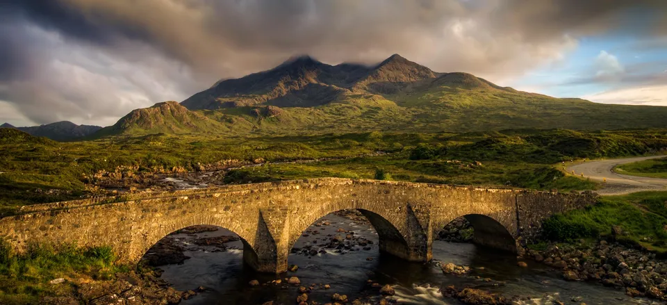 The Black Cuillan Hills with Sligachan Bridge, Isle of Skye 
