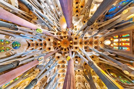 Ceiling of Antoni Gaudi's Sagrada Familia 