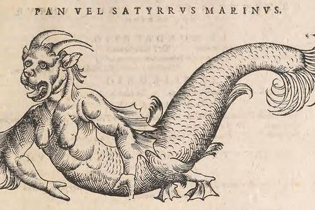 A "Sea Devil" as depicted by Conrad Gessner in Historia Animalium, 2nd ed, 1604.