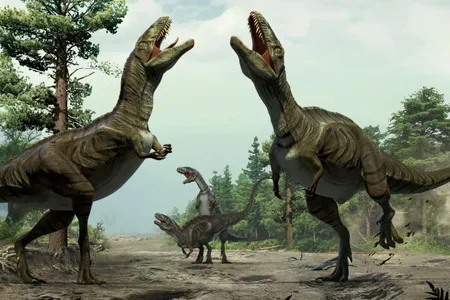 Predatory dinosaurs like Acrocanthosaurus perform a mating dance. Fossils indicating such a dance took place, possibly by this species, were described in 2016.
