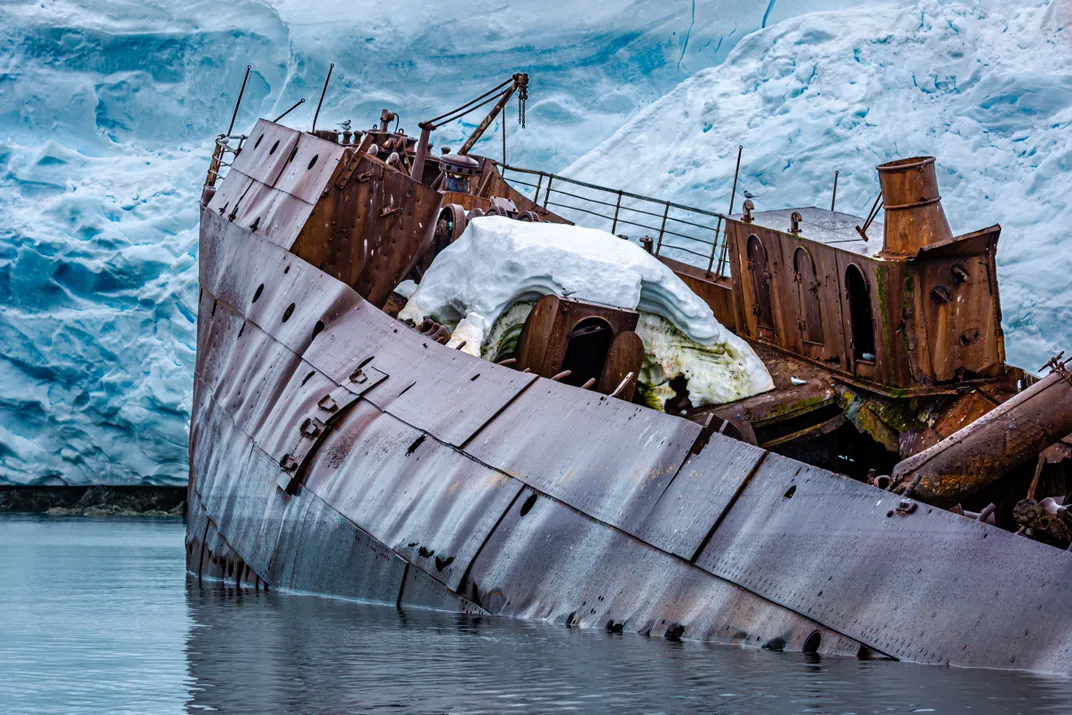 a shipwreck in Antarctica