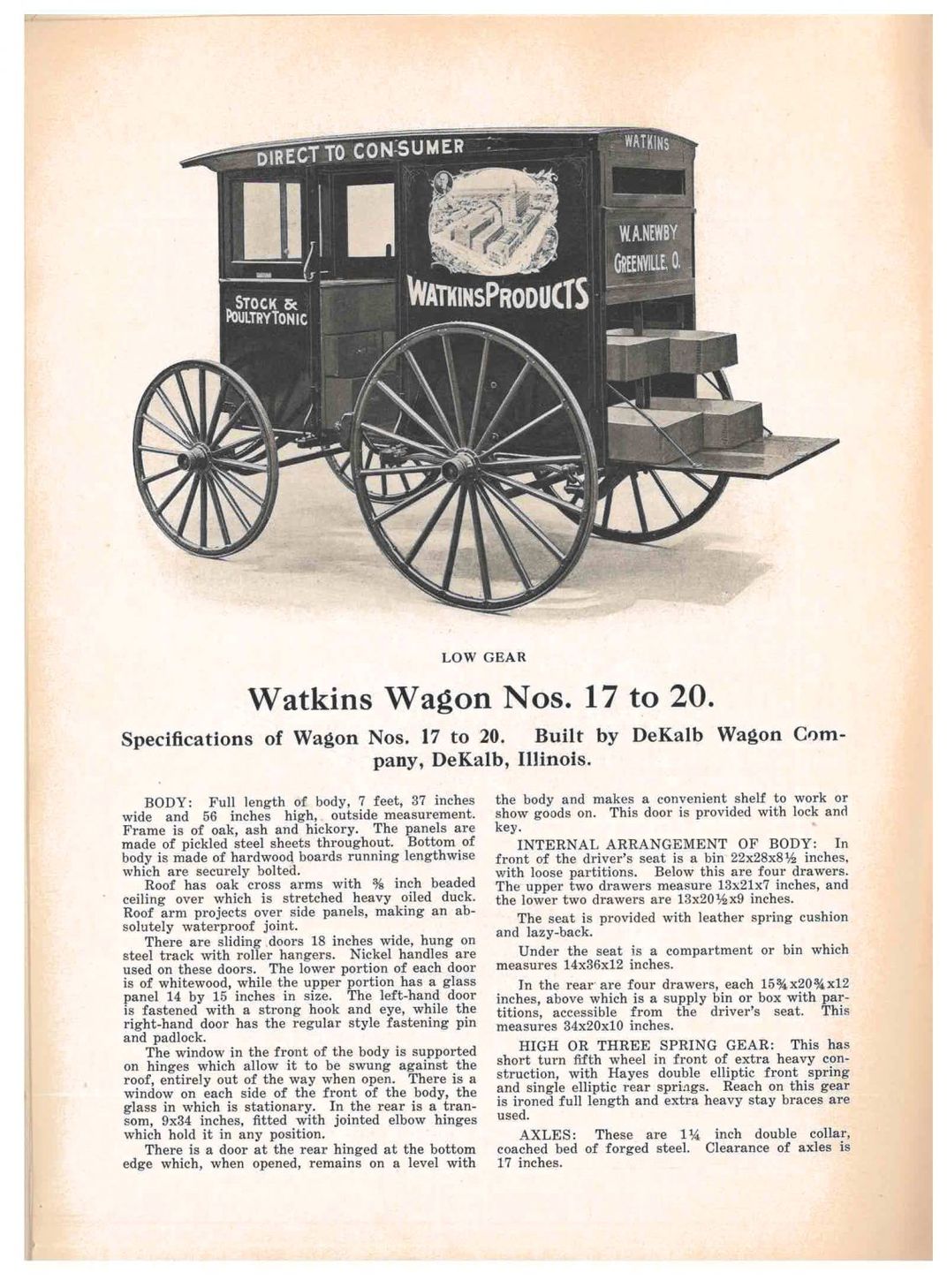 Early 20th century illustration of wagon.