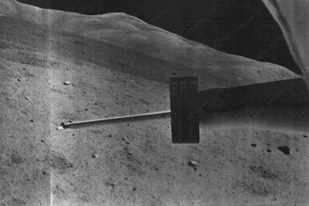 Part of a Lunokhod-2 panorama taken on the moon in 1973.