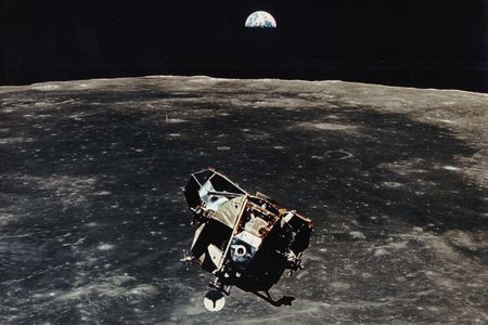 The ascent module (pictured) may still be orbiting the moon—or it exploded. According to the new calculations, the space junk never crash-landed onto the moon's surface as previously expected.