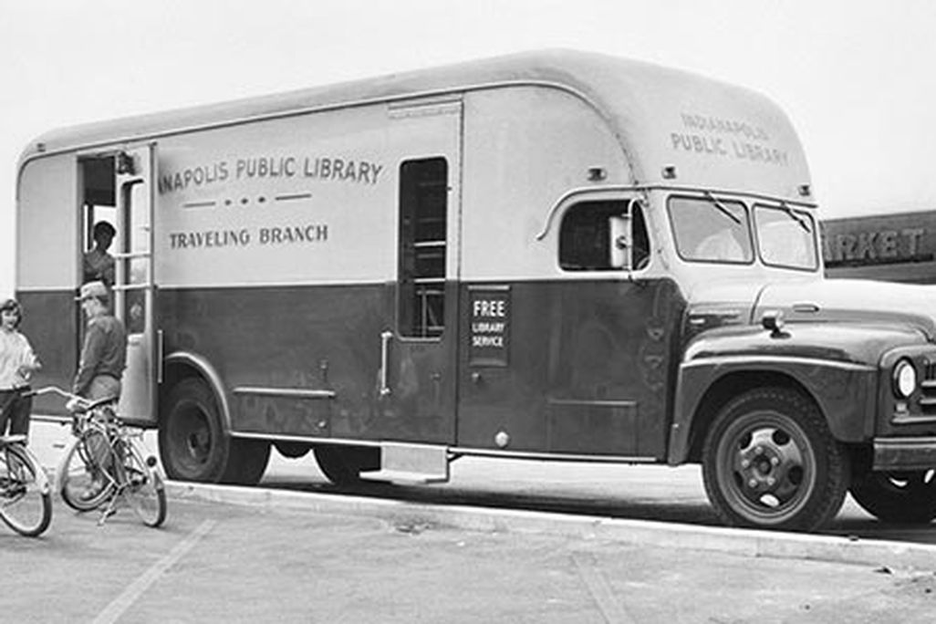 Bookmobile in community