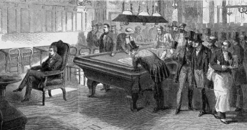 Paul Morphy playing “blindfold” chess in Paris, 1858