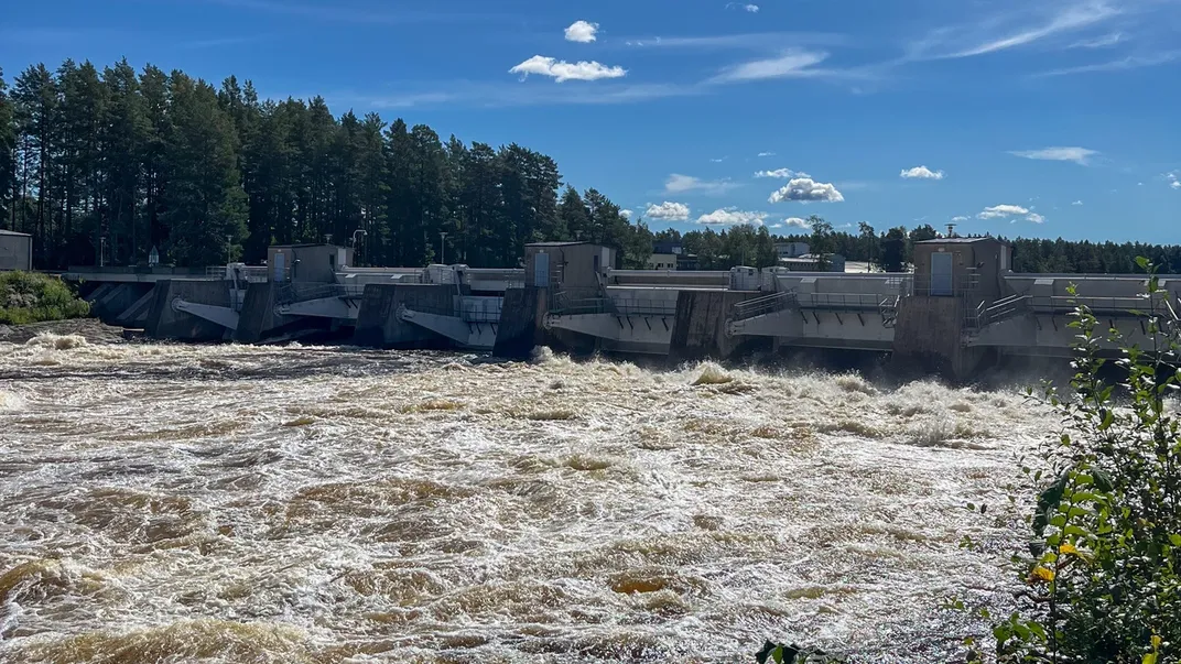 a dam in a river